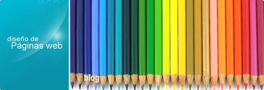Imagen de cabecera del blog del sitio de CírculoWeb - Diseño y desarrollo web. Fotografía de una fila ordenada con lápices de colores. La foto incluye los textos: diseño de Páginas web y Blog
